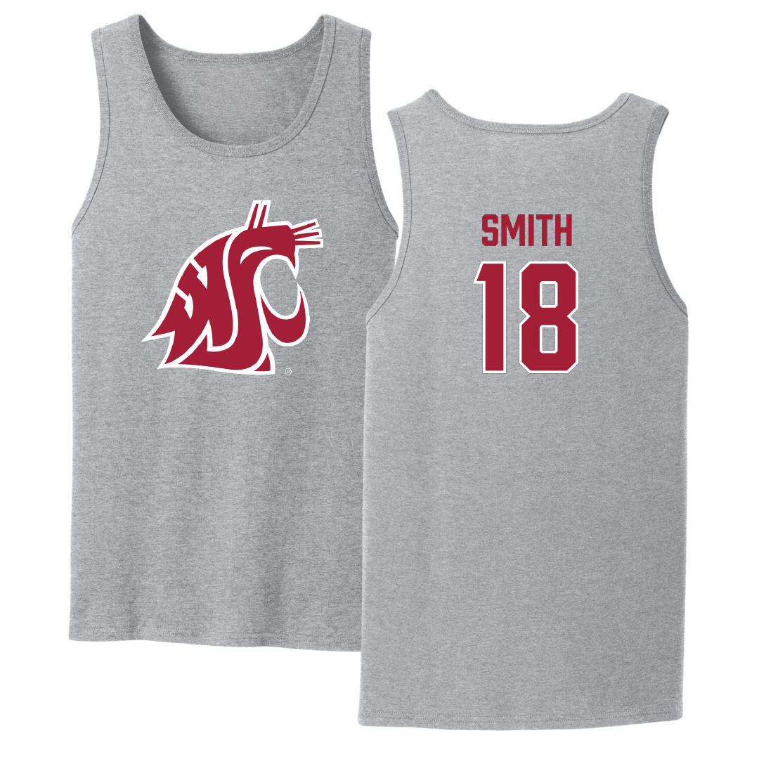 Washington State University Volleyball (W) Sport Gray Tank Top - #18 Ella Smith