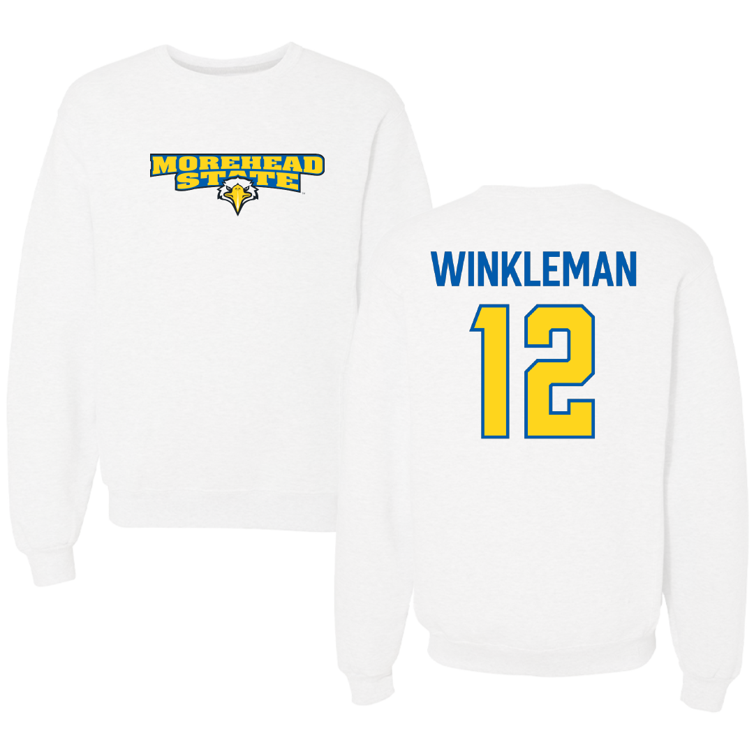 Morehead State University Basketball (M) White Crewneck - #12 Jace Winkleman