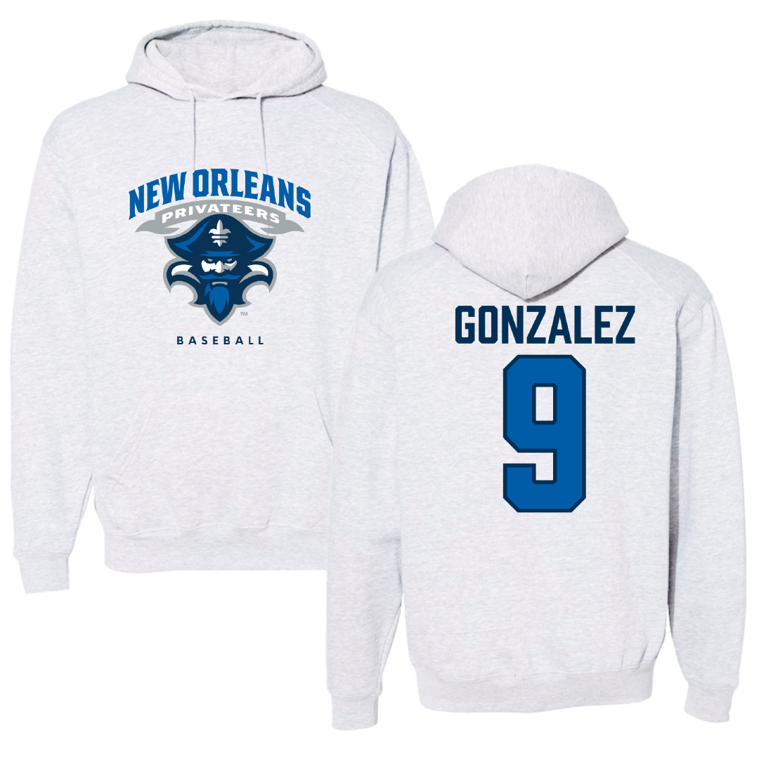 University of New Orleans Baseball Gray Hoodie - #9 Matt Gonzalez