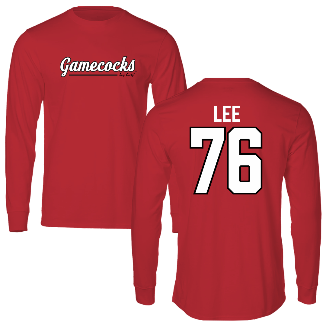 Jacksonville State University Football Red General Long Sleeve - #76 Marvin Lee