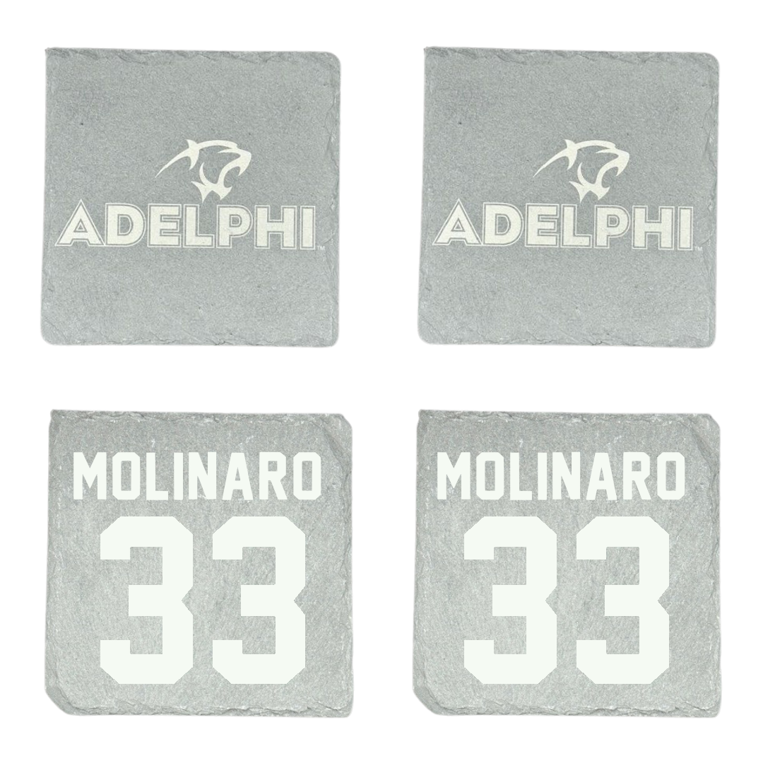 Adelphi University Baseball Stone Coaster (4 Pack)  - #33 Bobby Molinaro