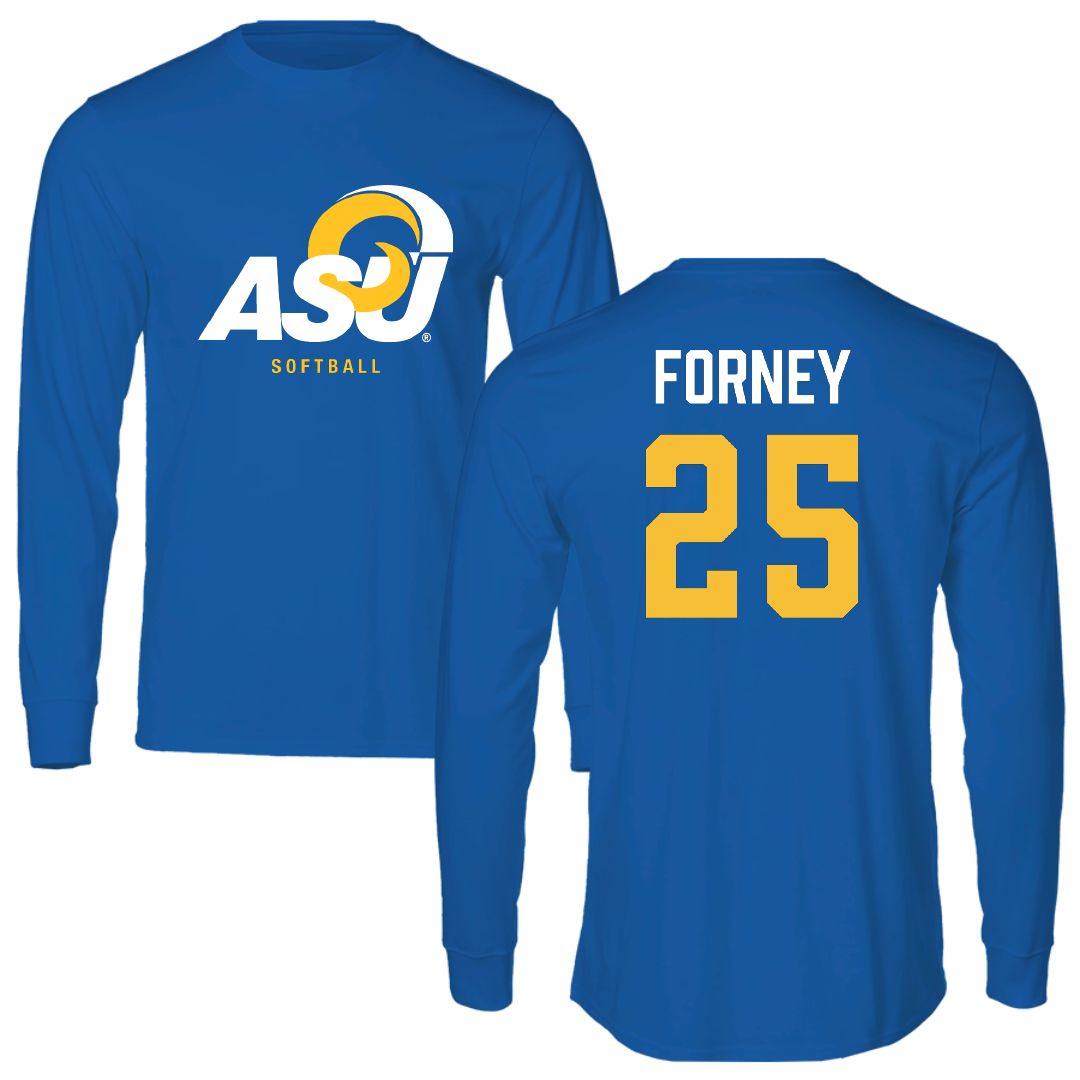 Angelo State University Softball Blue Long Sleeve - #25 Kylie Forney