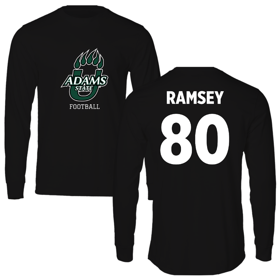 Adams State University Football Black State Long Sleeve - #80 Damarian Ramsey