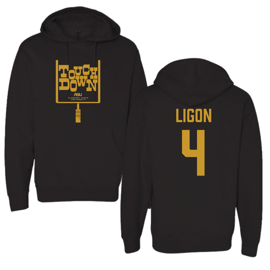 Alabama State University Football Black Touchdown Hoodie - #4 Karl Ligon