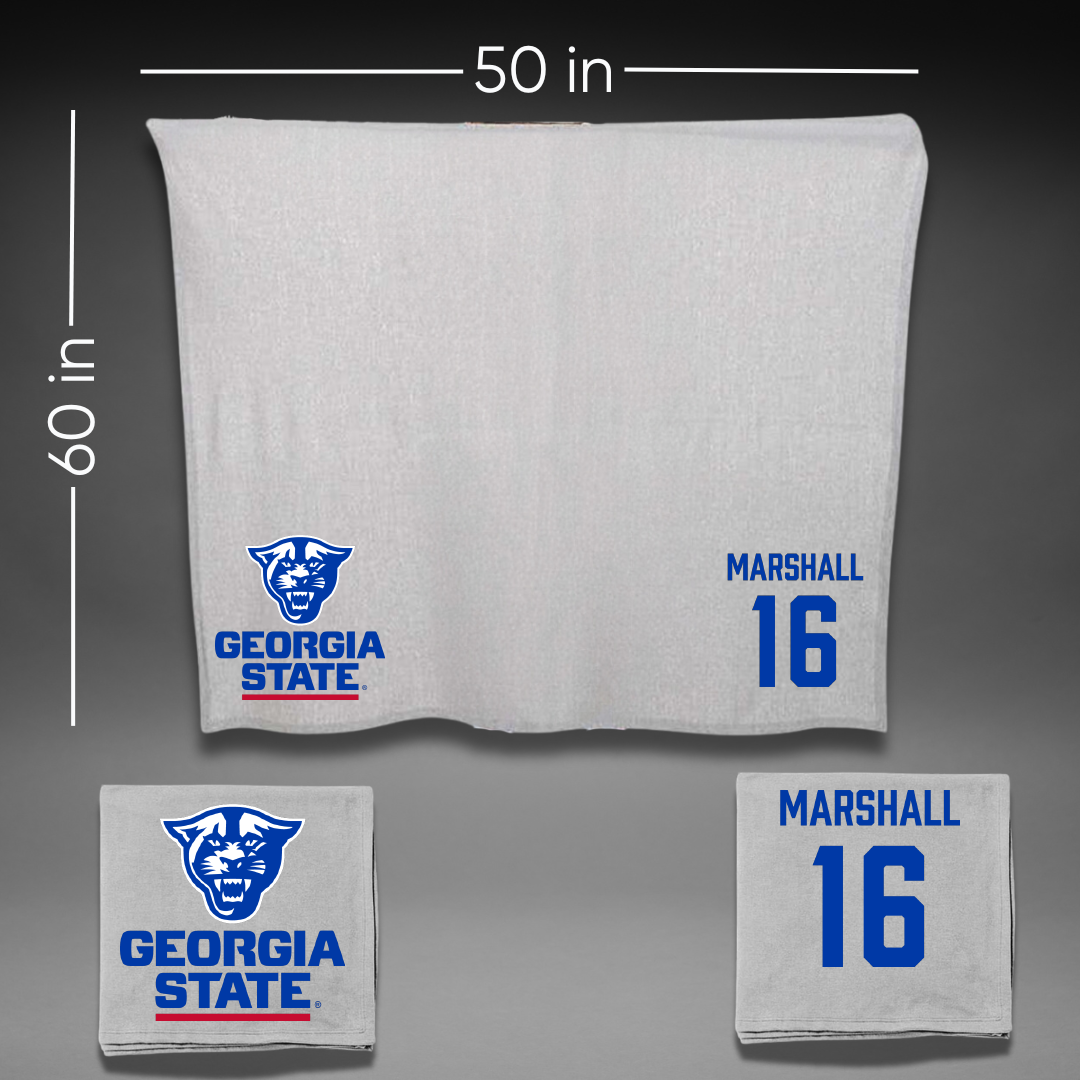 Georgia State University Football Gray Blanket - #16 Jaylin Marshall