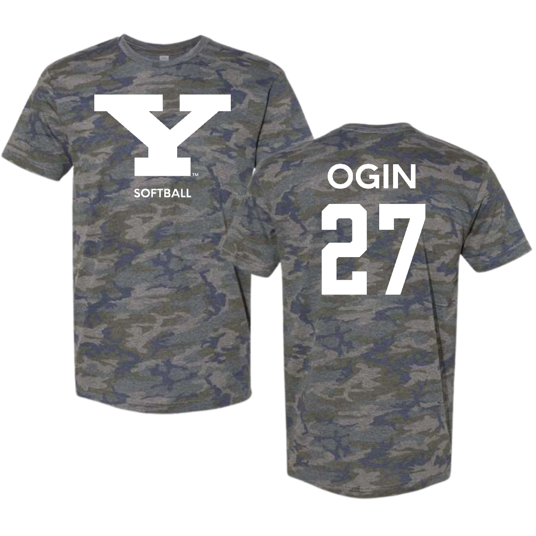 Youngstown State University Softball Vintage Camo Tee - #27 Kelsey Ogin