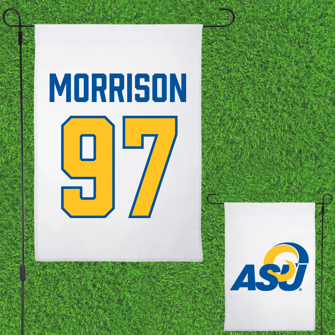 Angelo State University Football White Garden Flag - #97 Cameron Morrison
