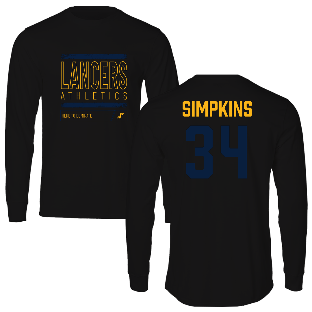 Mount Marty University Softball Black Dominate Performance Long Sleeve - #34 Jayden Simpkins