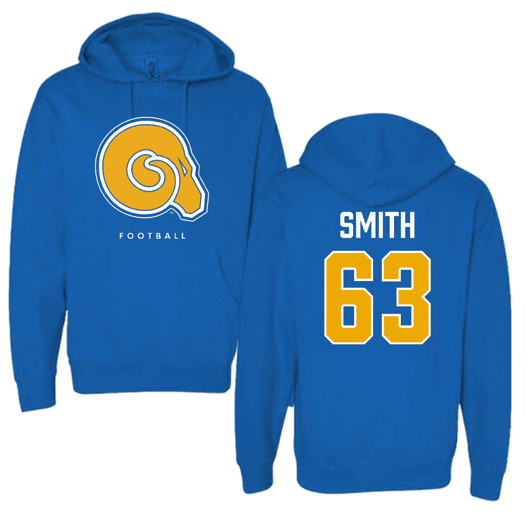 Albany State University Football Blue Hoodie - #63 Caleb Smith