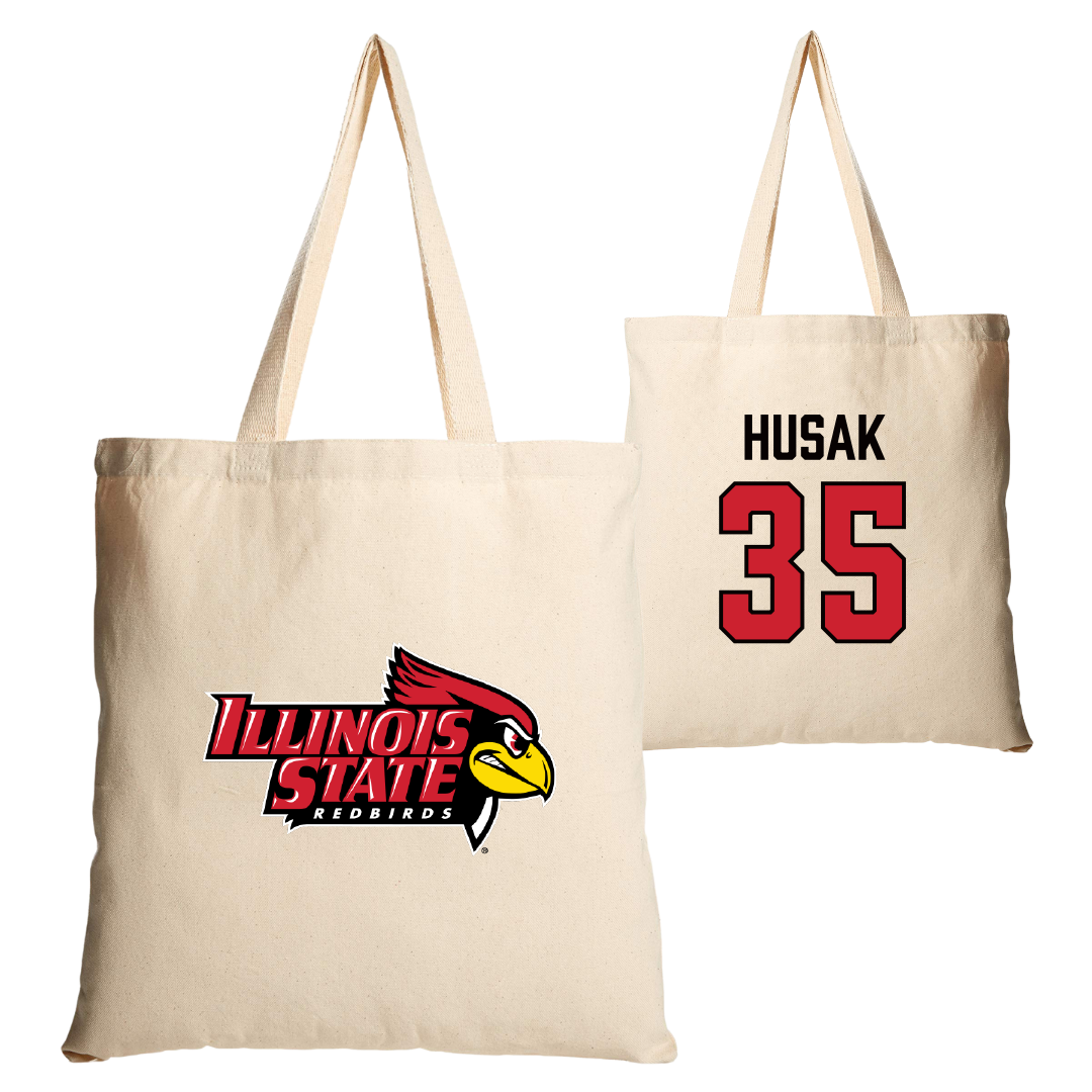 Illinois State University Baseball Tan Canvas Tote Bag - #35 Joe Husak