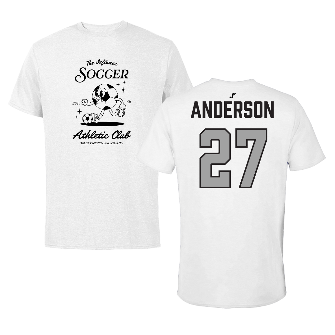 Soccer (W) White Influxer Athletic Club Tee - #27 Dejionee Anderson