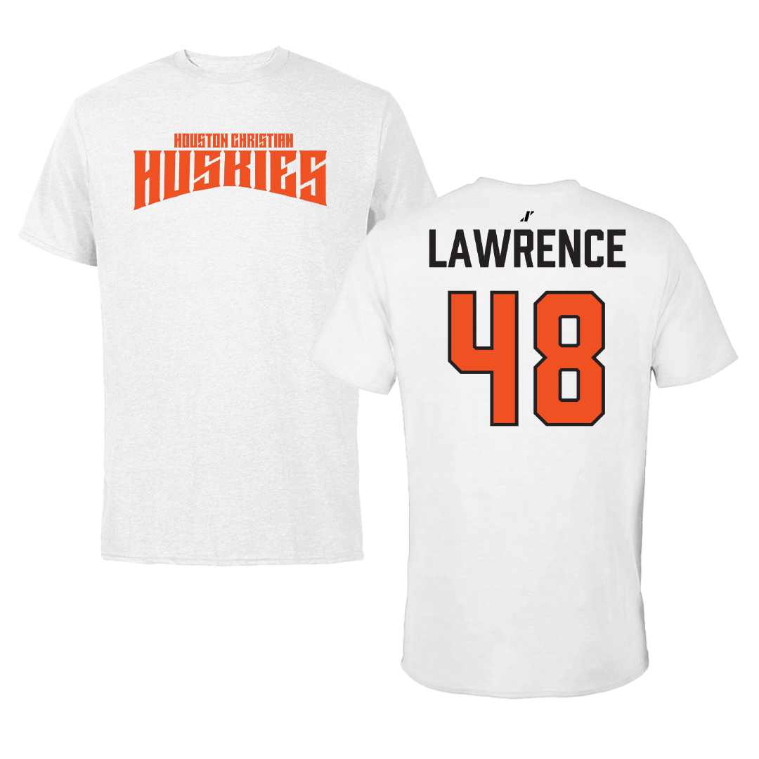 Houston Christian University Football White Classic Tee - #48 Agape Lawrence