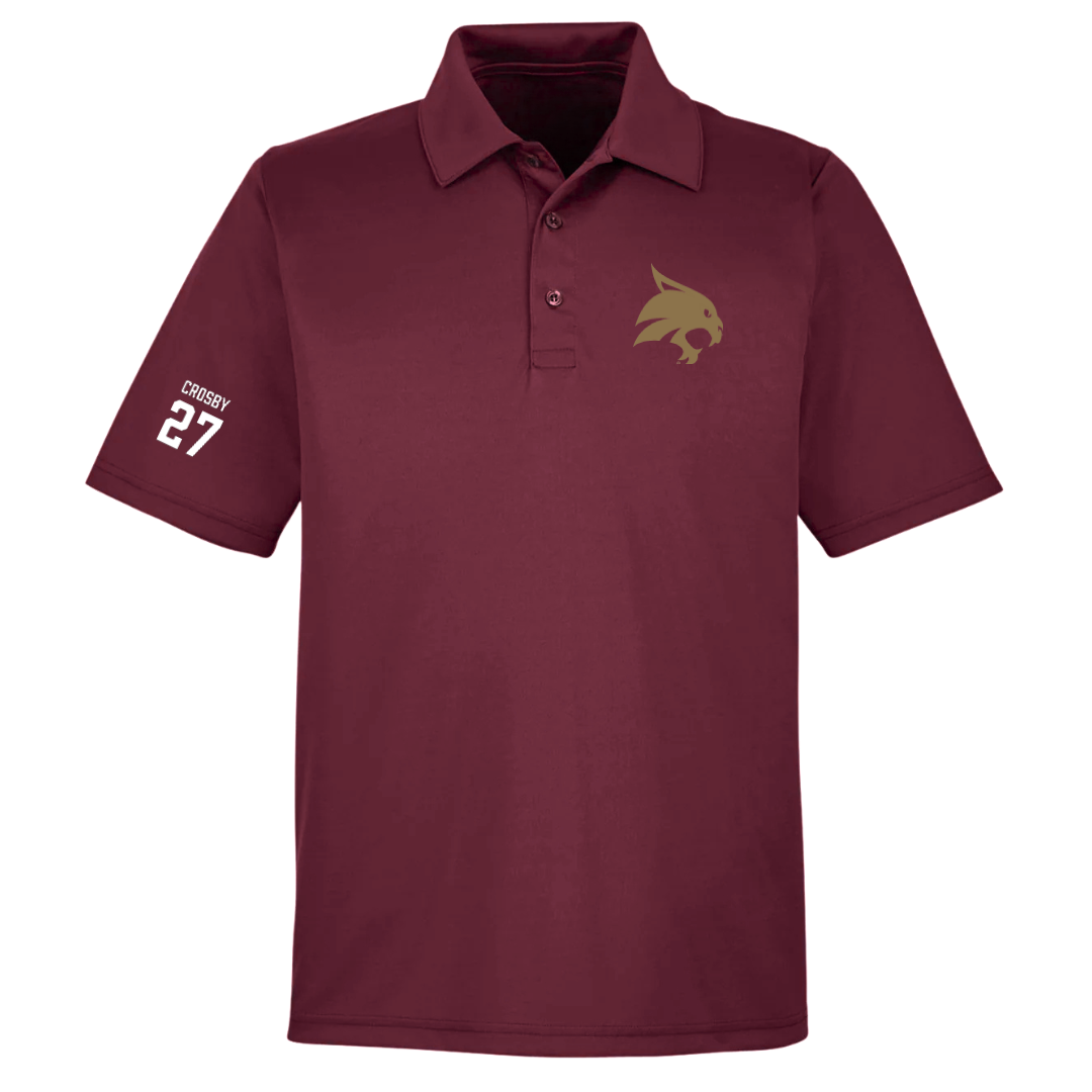 Texas State University Football Maroon Polo - #27 Bobby Crosby