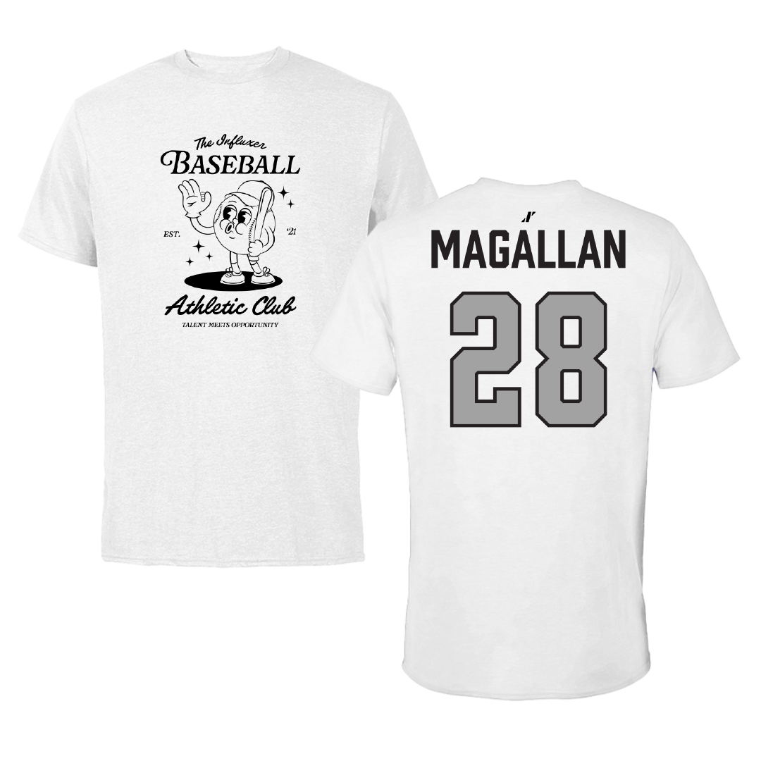 Baseball White Influxer Athletic Club Tee - #28 Gabe Magallan