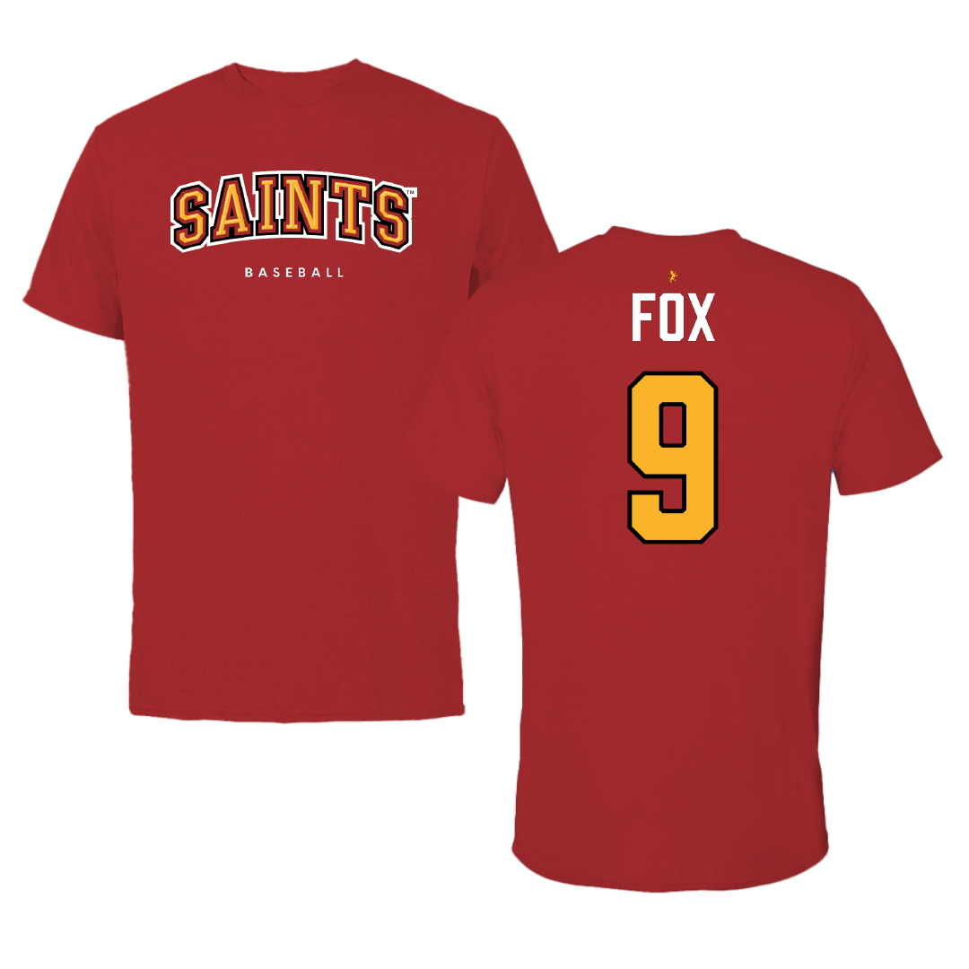Flagler College Baseball Red Tee - #9 Brayden Fox