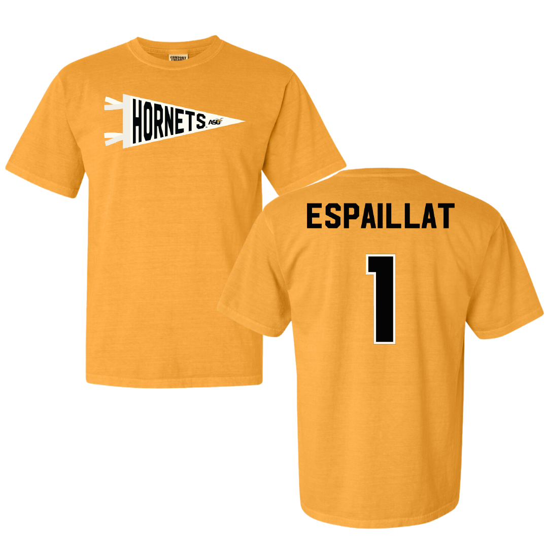 Alabama State University Baseball Gold Pennant Comfort Colors Tee - #1 Alex Espaillat