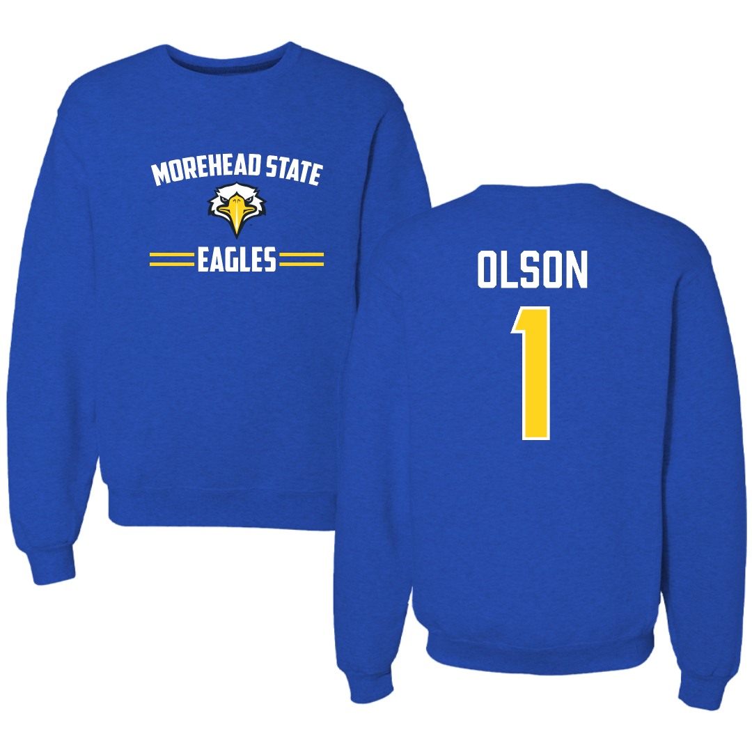 Morehead State University Baseball Blue General Crewneck - #1 Griffin Olson