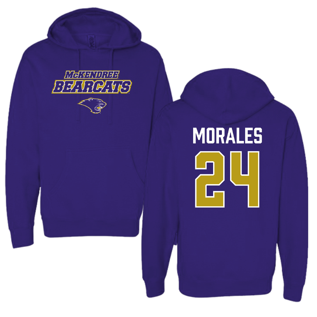 McKendree University Football Purple General Hoodie - #24 Lejaun Morales