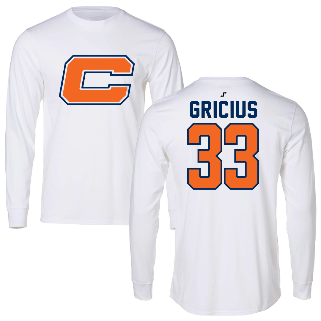 Carroll University Basketball White Performance Long Sleeve - #33 Natalie Gricius