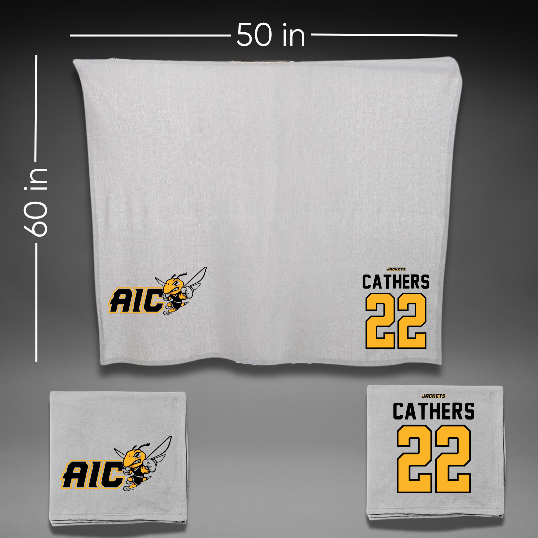 American International College Rugby Gray Blanket - #22 Tyler Cathers