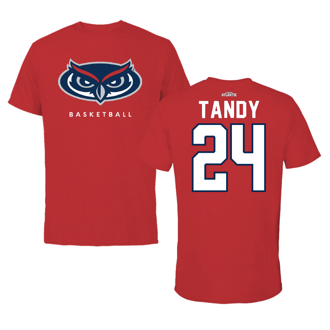 Florida Atlantic University Basketball Red Jersey Tee - #24 Dekeyvan Tandy