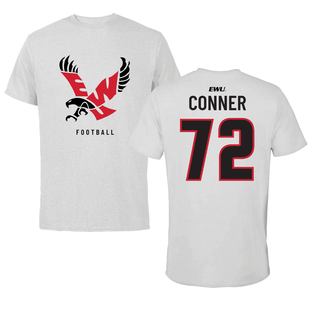 Eastern Washington University Football Light Gray Tee - #72 Dylan Conner