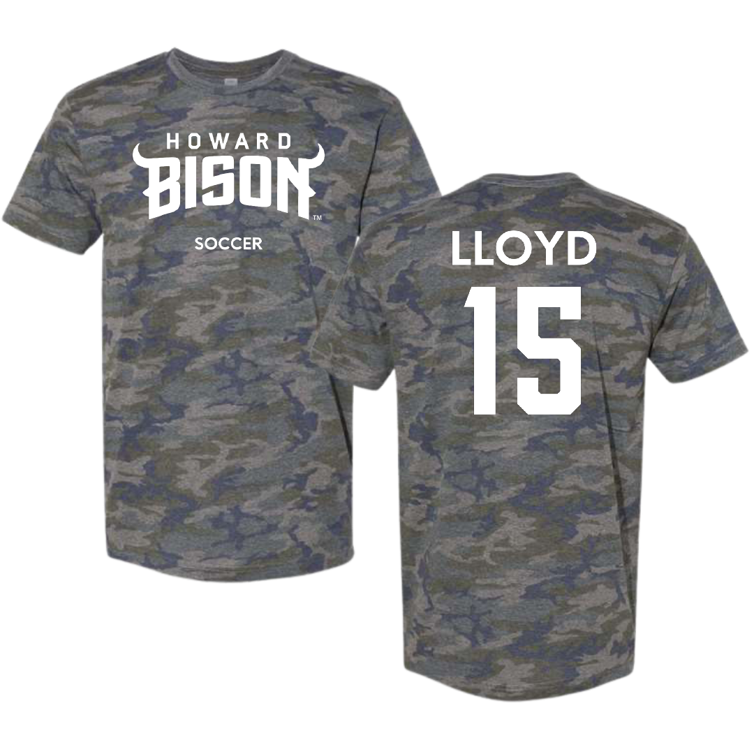 Howard University Soccer (M) Vintage Camo Tee - #15 Marshall Lloyd