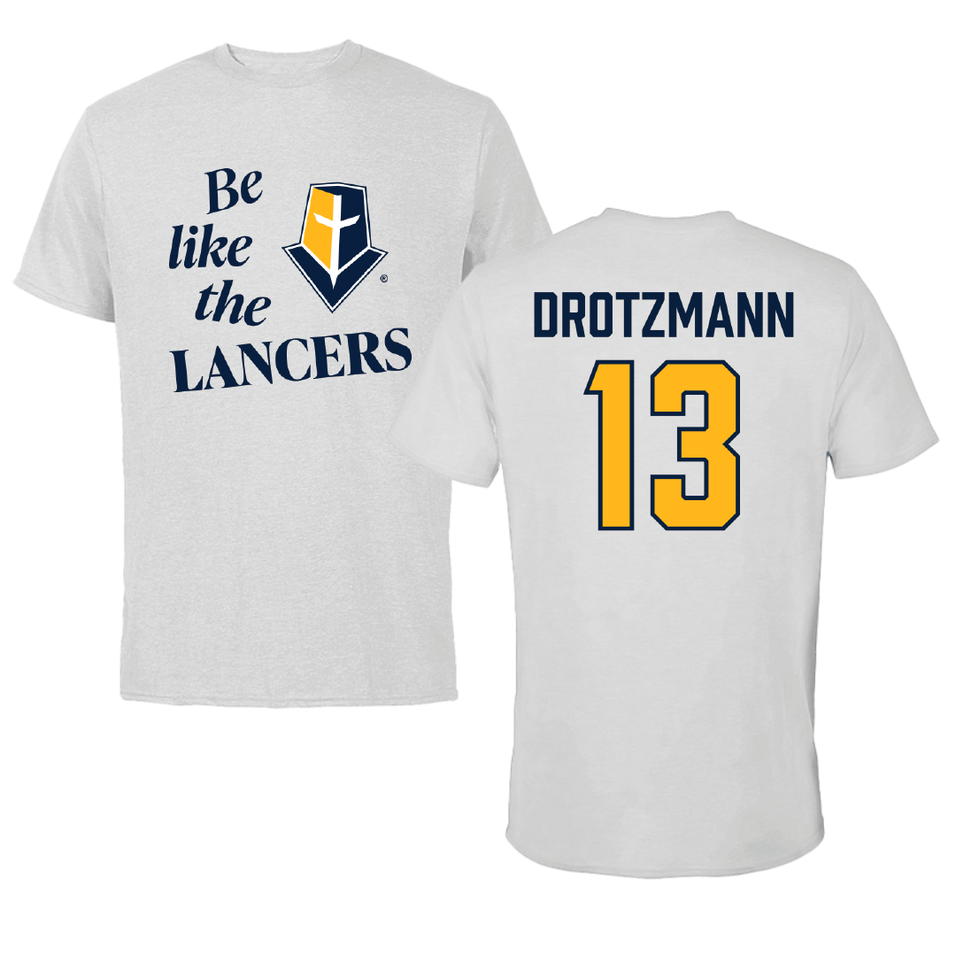 Mount Marty University Volleyball Light Gray Be Like Us Tee - #13 Macy Drotzmann