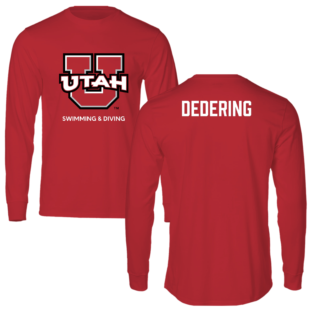 University of Utah Swimming & Diving Red Utes Long Sleeve - Matthew Dedering