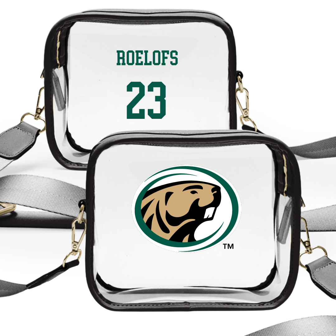 Bemidji State University Ice Hockey (M) Black Clear Stadium Bag - #23 Luke Roelofs