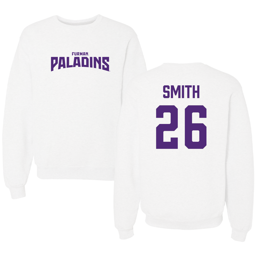 Furman University Lacrosse (W) White Classic Crewneck - #26 Audrey Smith