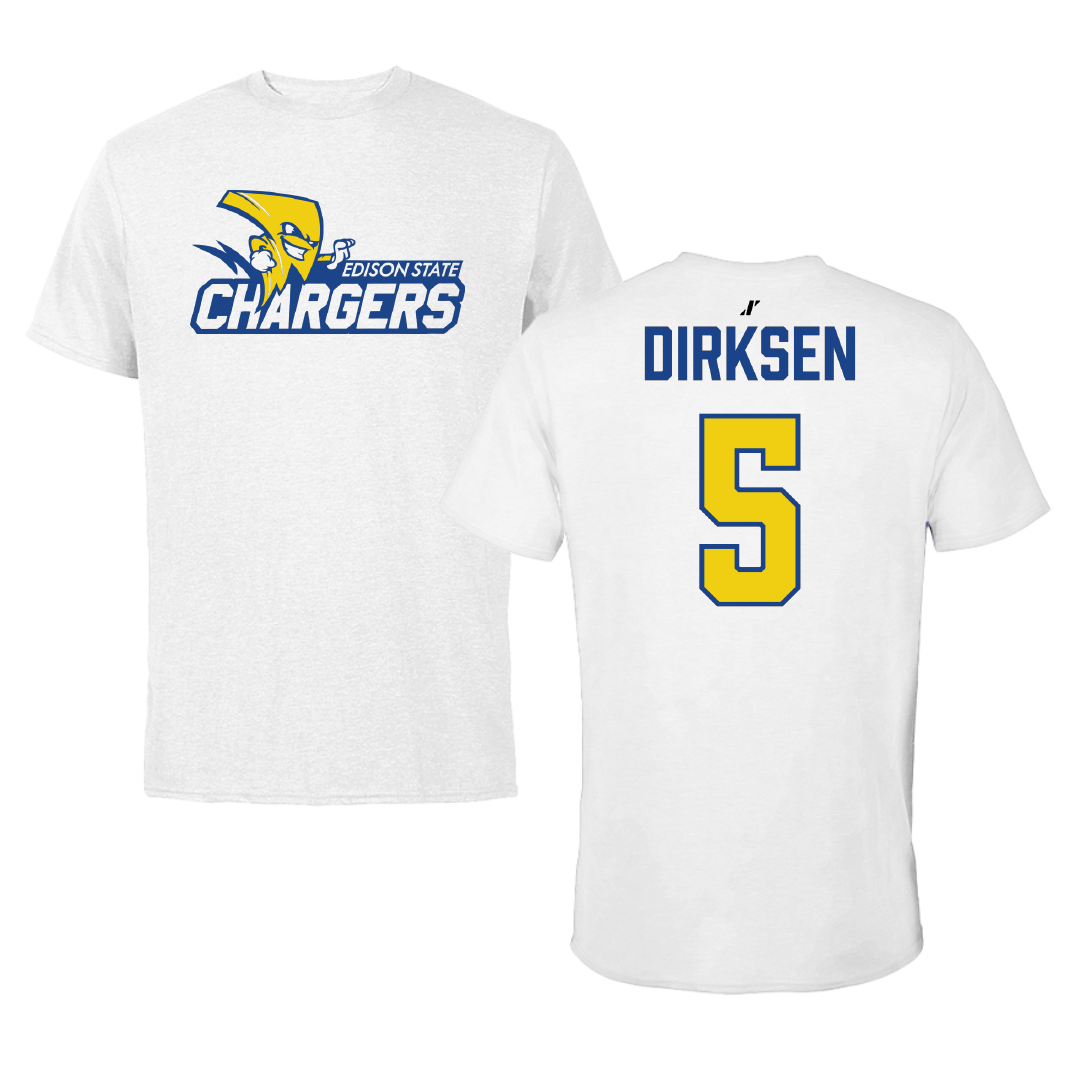 Edison State Community College Softball White Performance Tee - #5 Jenna Dirksen