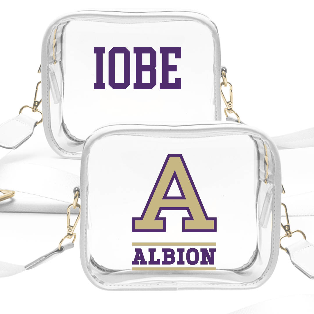 Albion College Wrestling (M) White Clear Stadium Bag - Grady Iobe