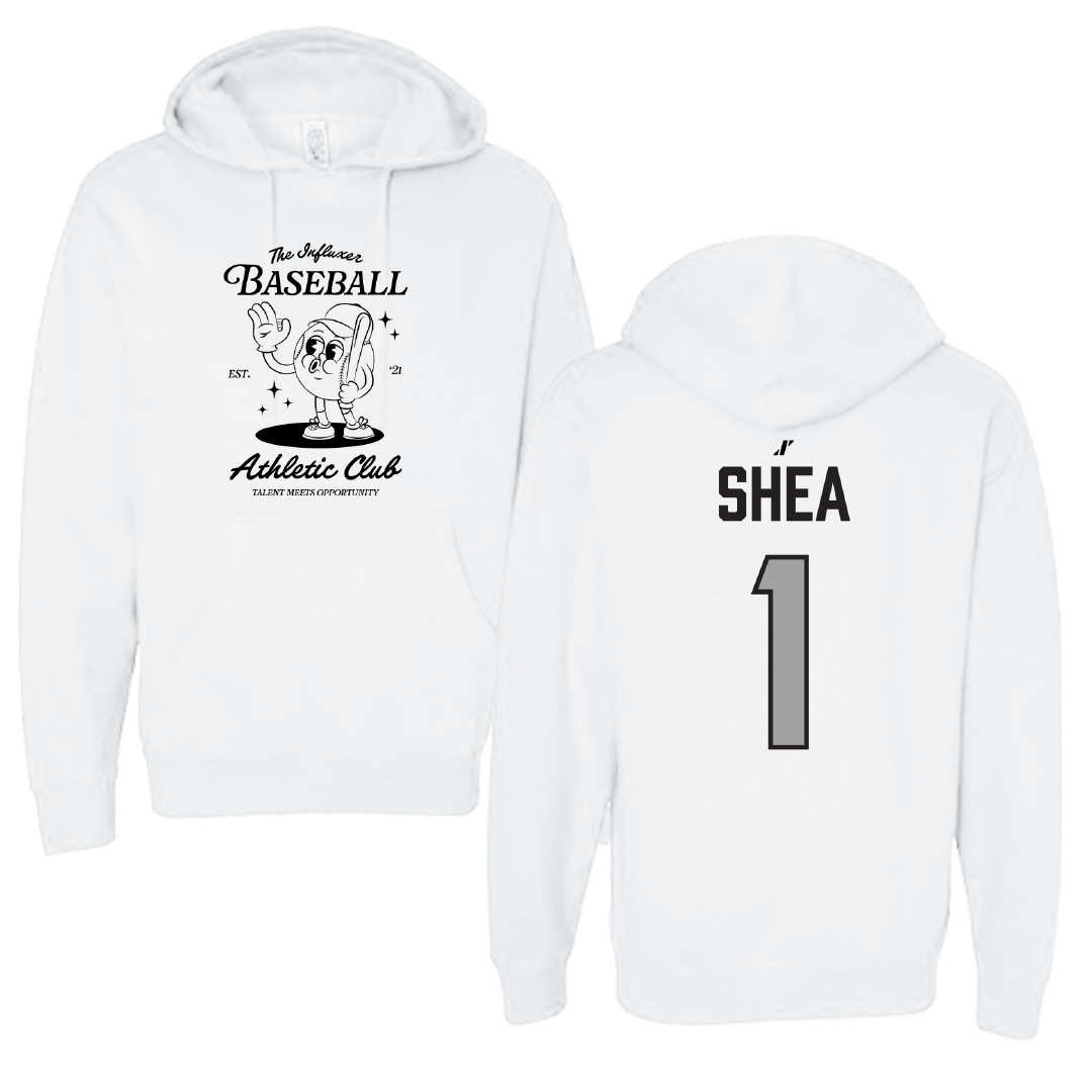 Baseball White Influxer Athletic Club Hoodie - #1 Ben Shea