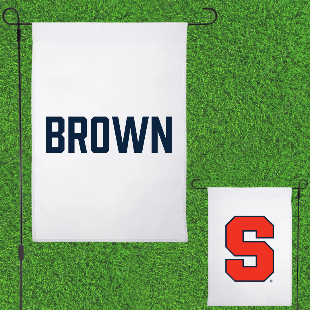 Syracuse University TF and XC White Garden Flag - Jamir Brown