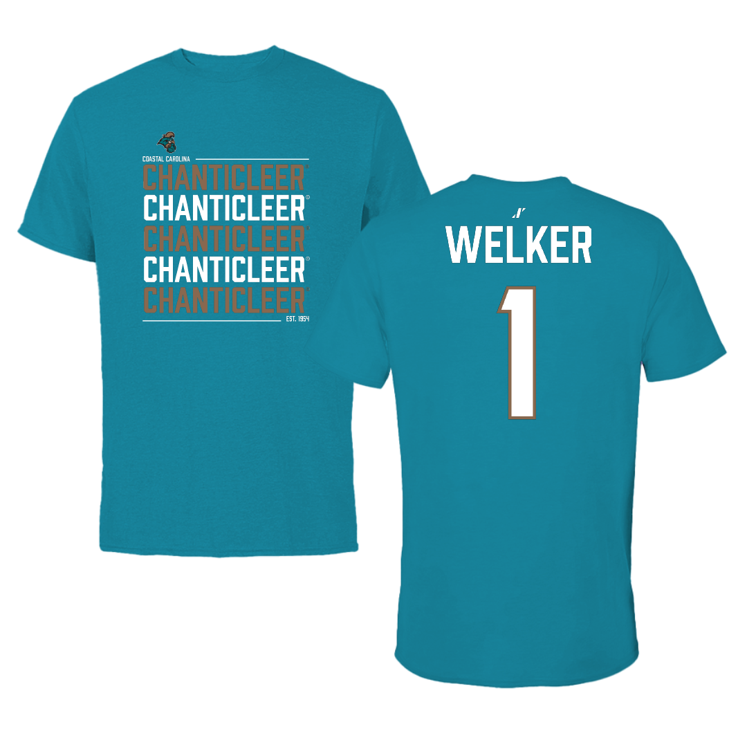 Coastal Carolina University Volleyball (W) Teal General Tee - #1 Hatteras Welker
