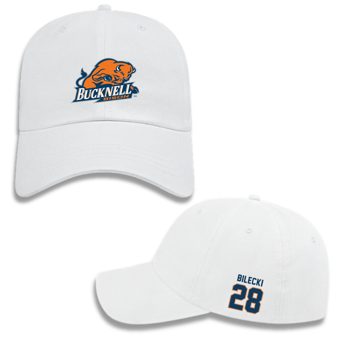 Bucknell University Baseball White Hat - #28 Frankie Bilecki