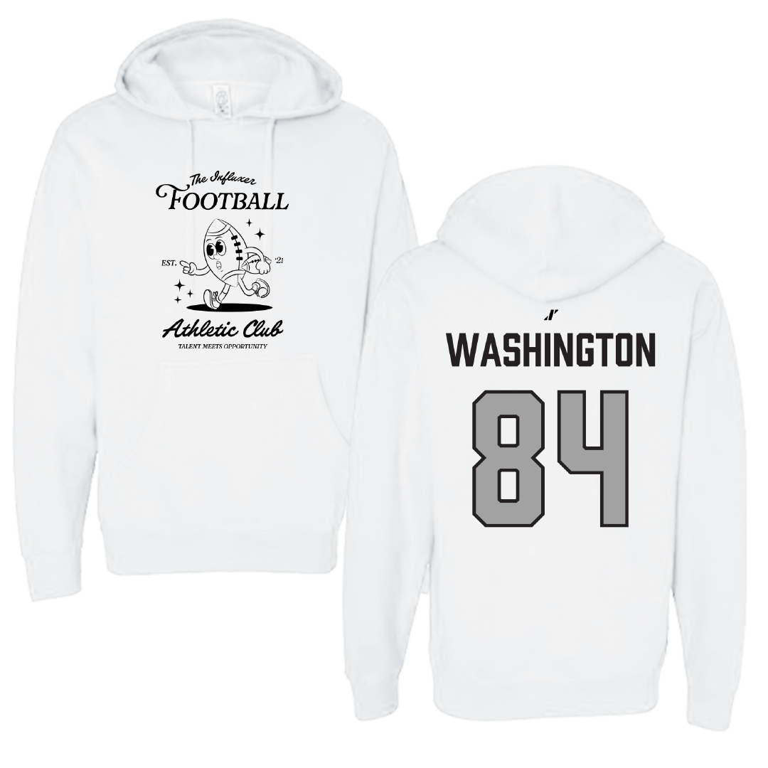 Football White Influxer Athletic Club Hoodie - #84 Joshua Washington