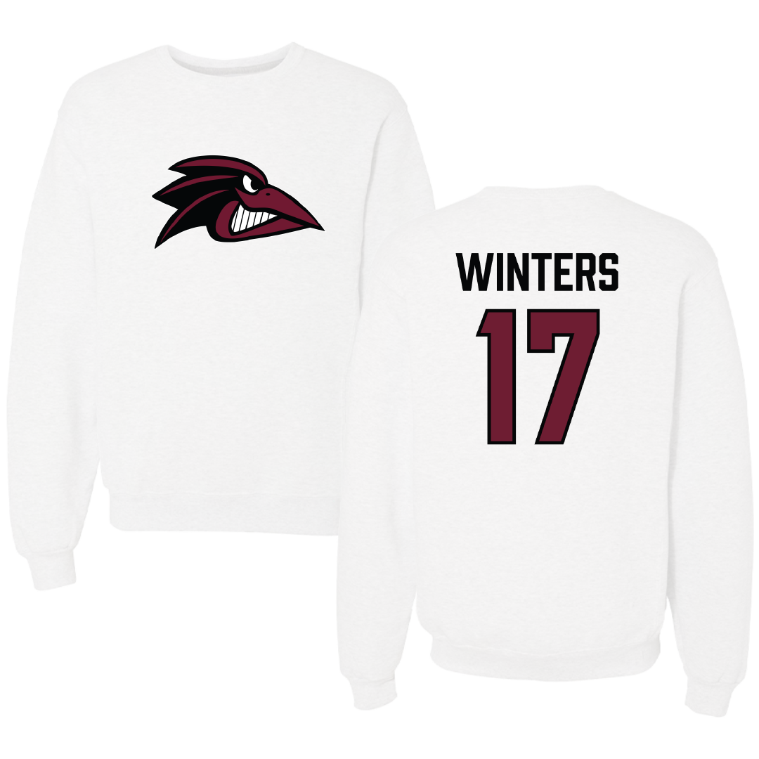Franklin Pierce University Football White Crewneck - #17 Giovanni Winters