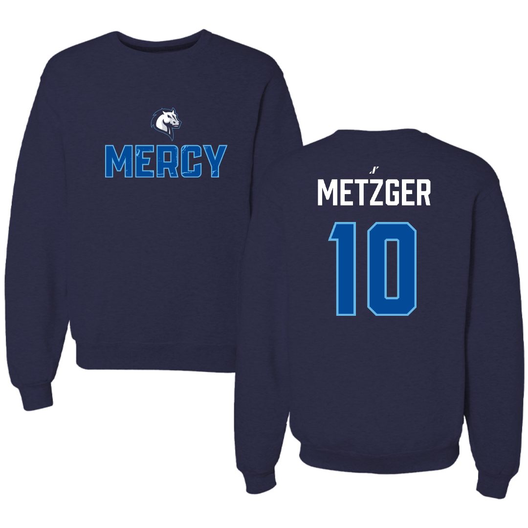 Mercy University Soccer (W) Navy General Crewneck - #10 Hailey Metzger