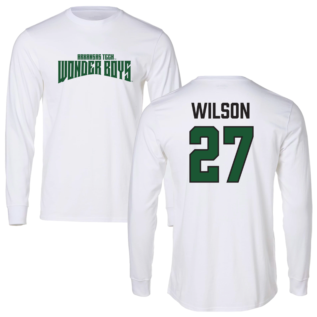 Arkansas Tech University Football White Classic WB Long Sleeve - #27 Rjay Wilson