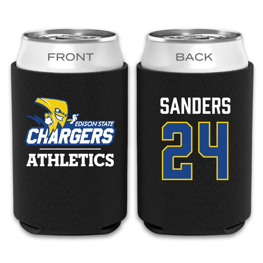 Edison State Community College Basketball Black Can Cooler - #24 Oliveah Sanders