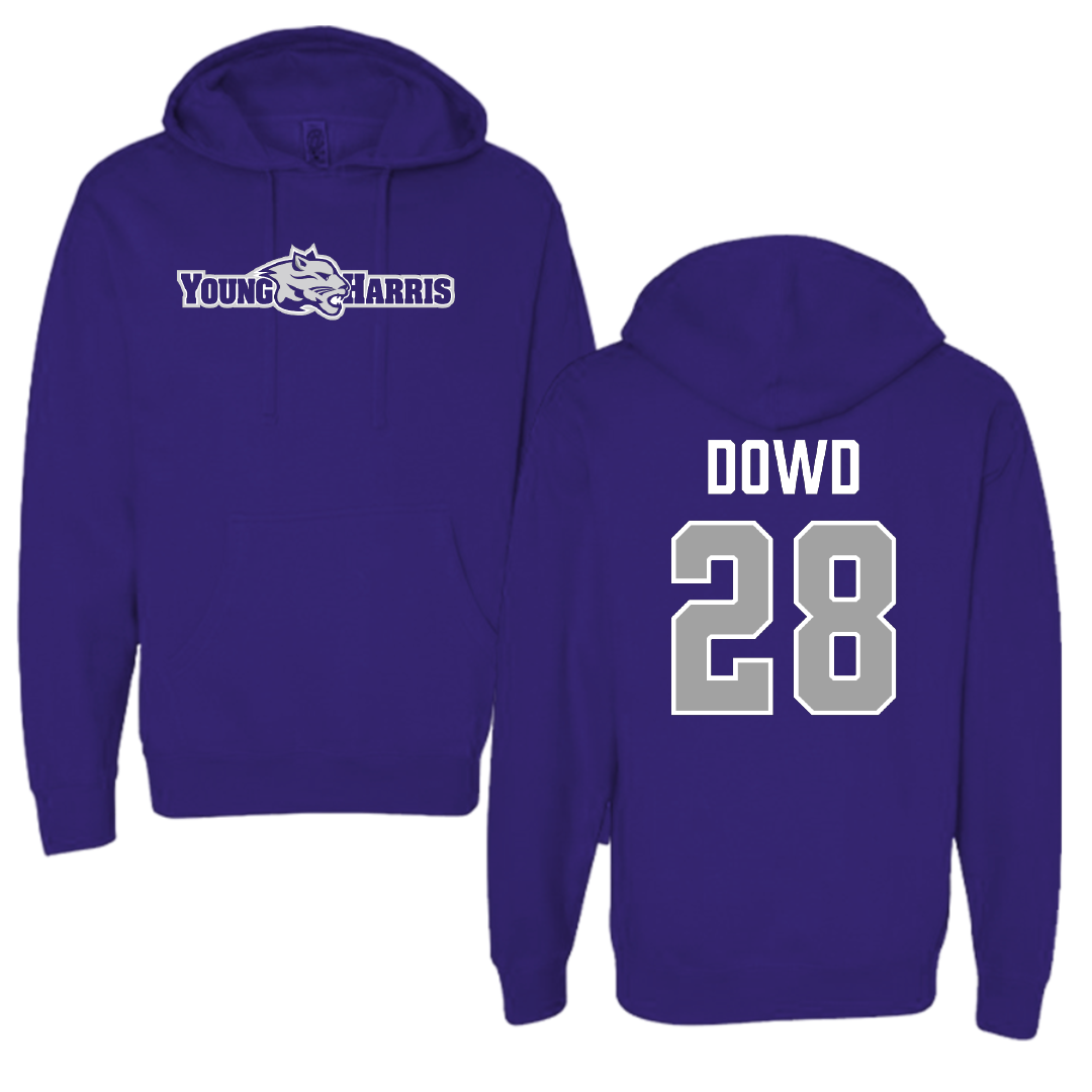 Young Harris College Baseball Purple Hoodie - #28 Tommy Dowd