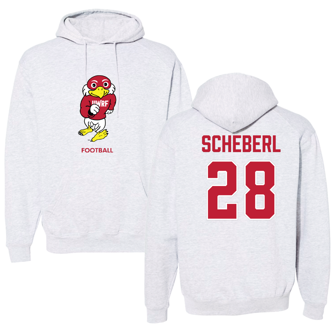 University of Wisconsin-River Falls Football Light Gray Hoodie - #28 Justin Scheberl