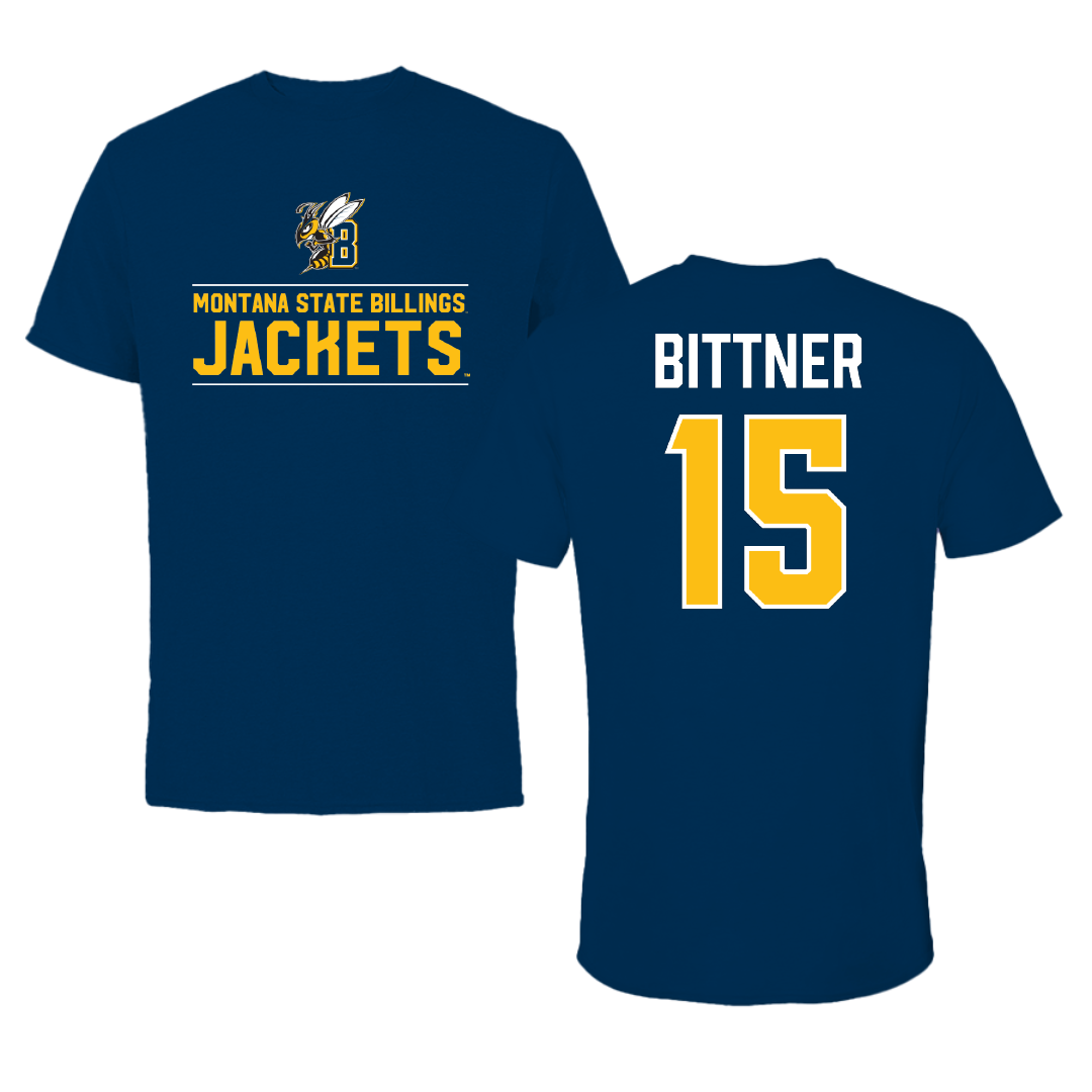 Montana State University Billings Soccer Navy General Performance Tee - #15 Grace Bittner