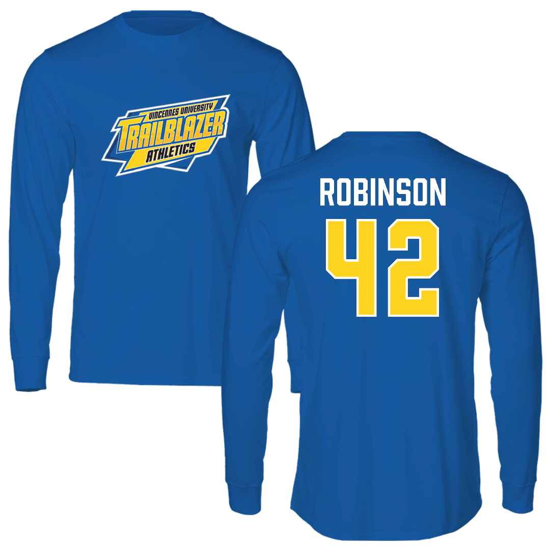 Vincennes University Baseball Blue Long Sleeve - #42 Ryan Robinson