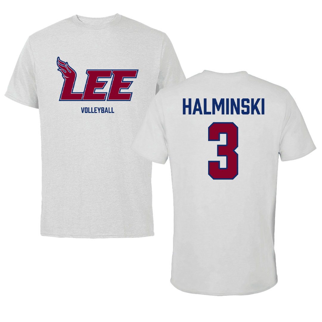 Lee University Volleyball (W) Light Gray Performance Tee - #3 Gracie Halminski