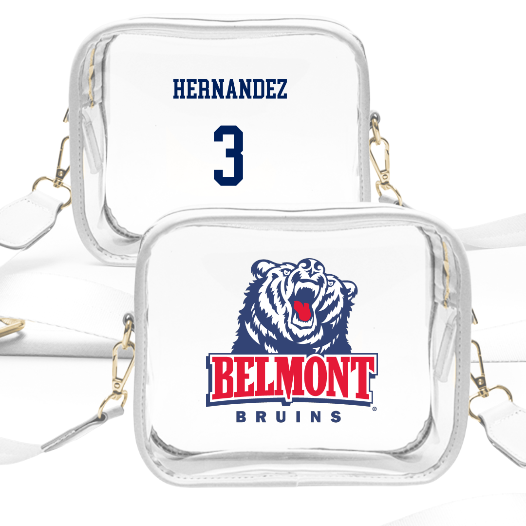 Belmont University Baseball White Clear Stadium Bag - #3 Zach Hernandez