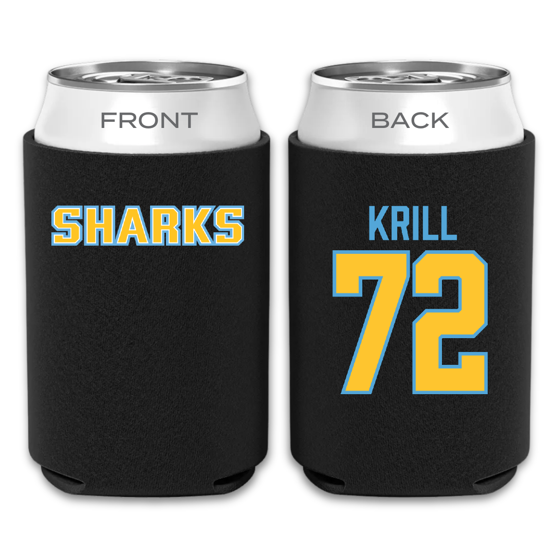 Long Island University Football Black Can Cooler - #72 Jacoby Krill