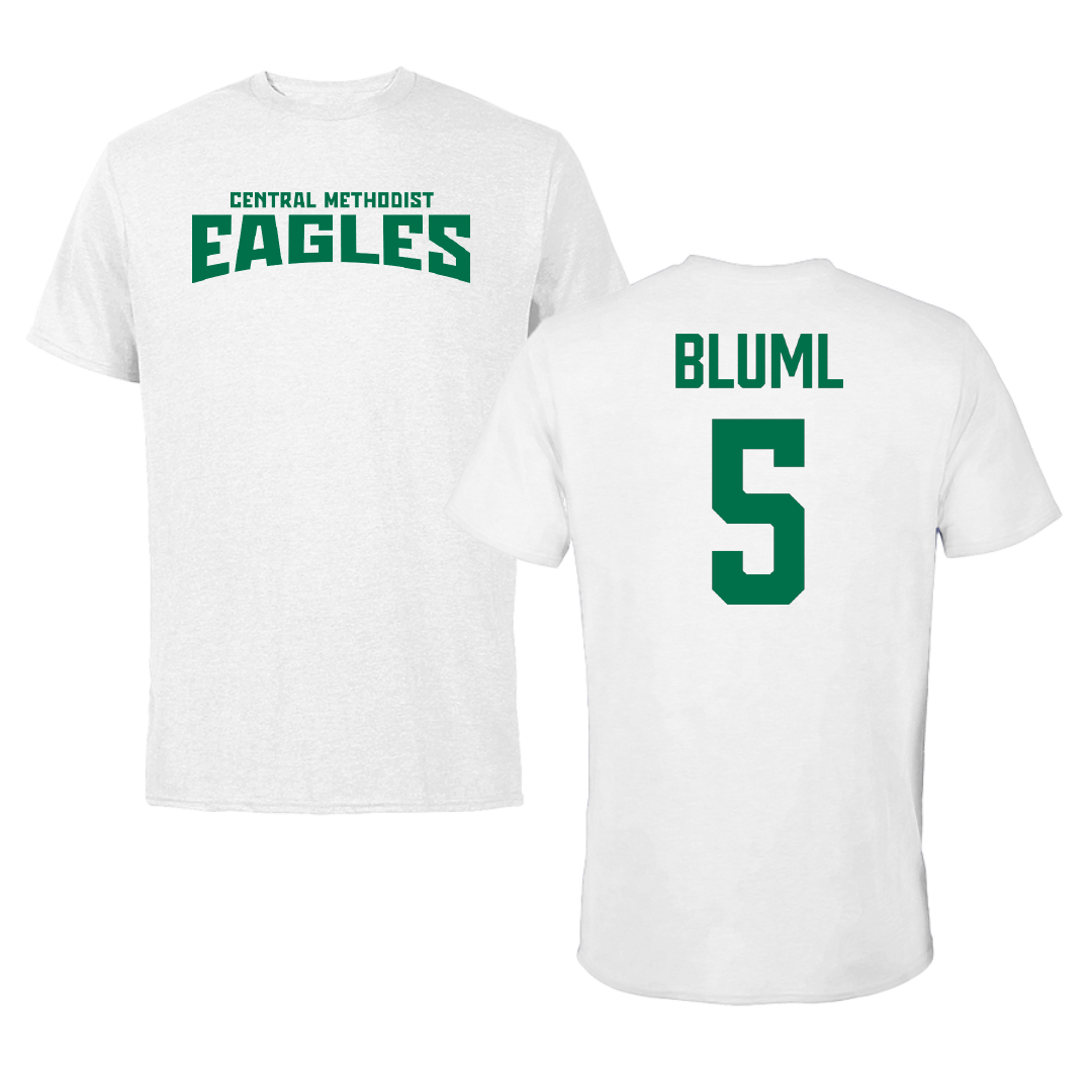Central Methodist University Baseball White Classic Performance Tee - #5 Clayton Bluml